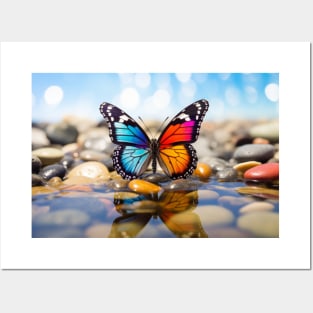 Butterfly Water Nature Serene Tranquil Posters and Art